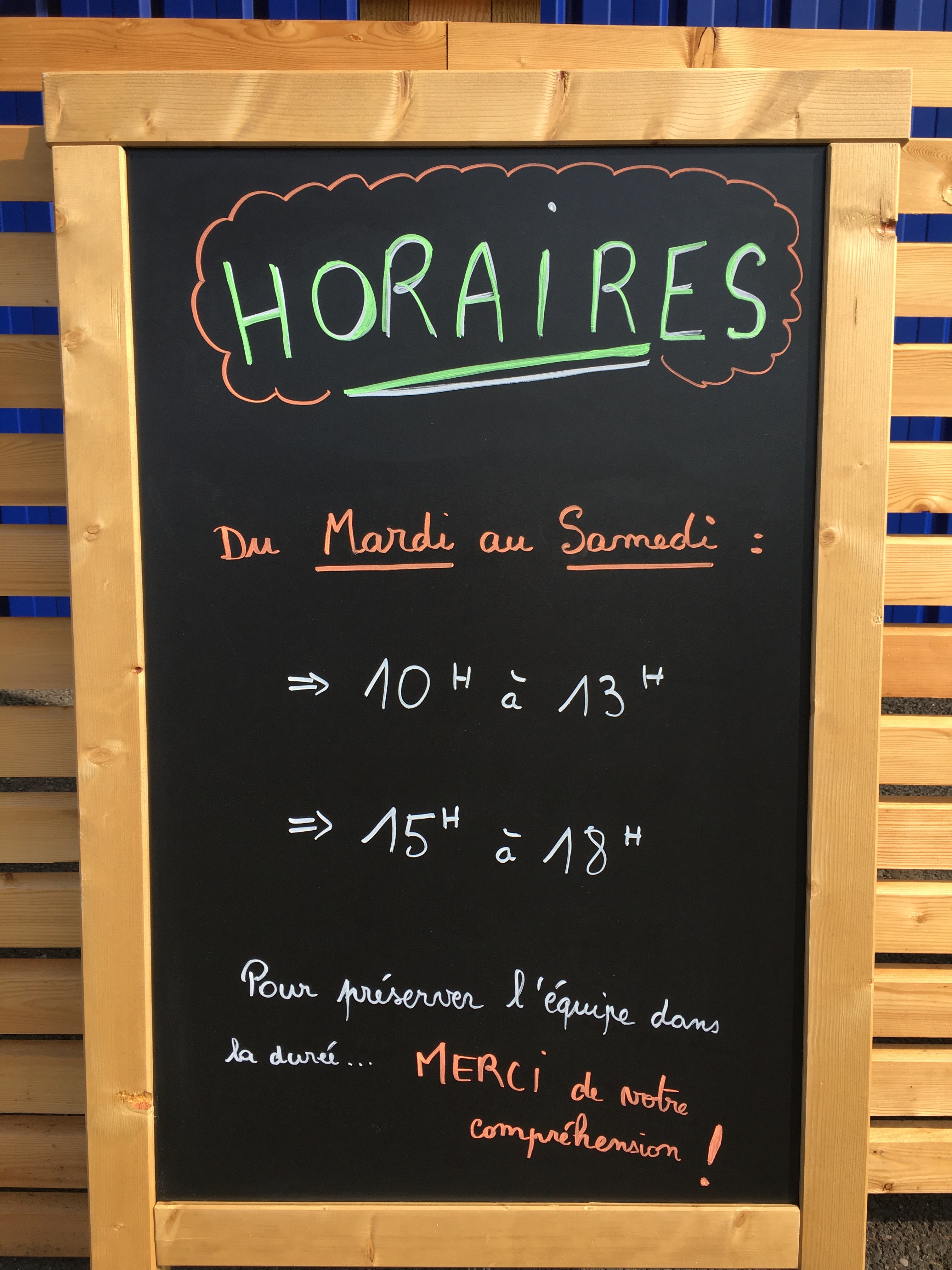 Nouveaux horaires temporaires