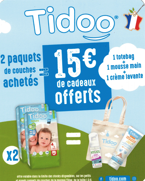 Opération Tidoo 15€ de cadeaux offerts ! Opération Tidoo 15€ de cadeaux offerts !