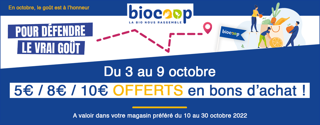 Profitez de bons d'achats 5€, 8€ ou 10€ en octobre !